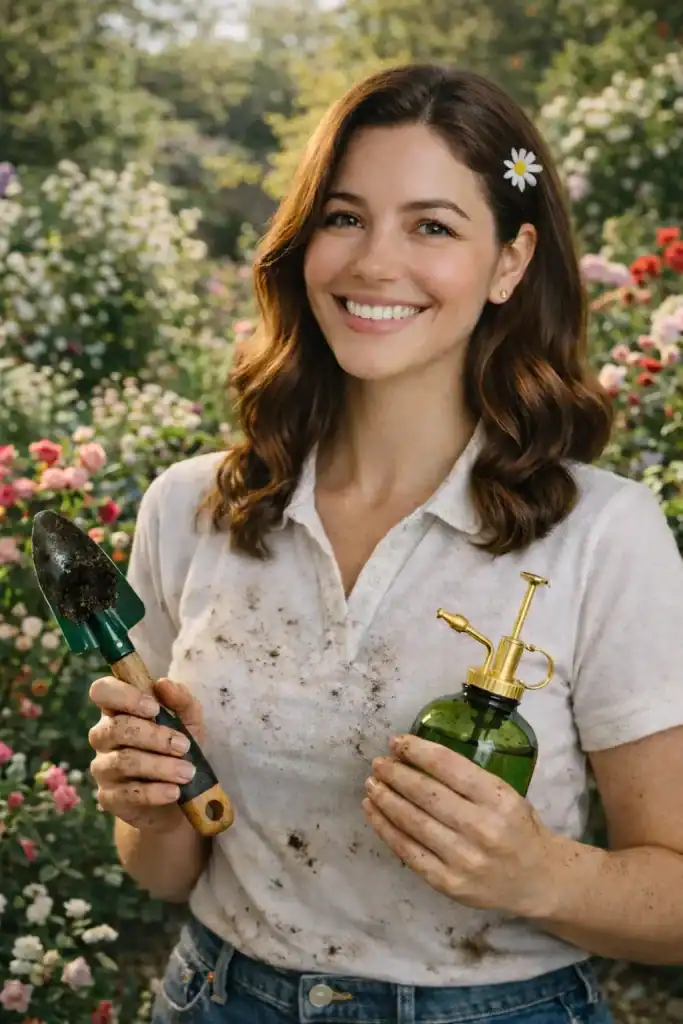 Valenina Simon Holding Plant Tools