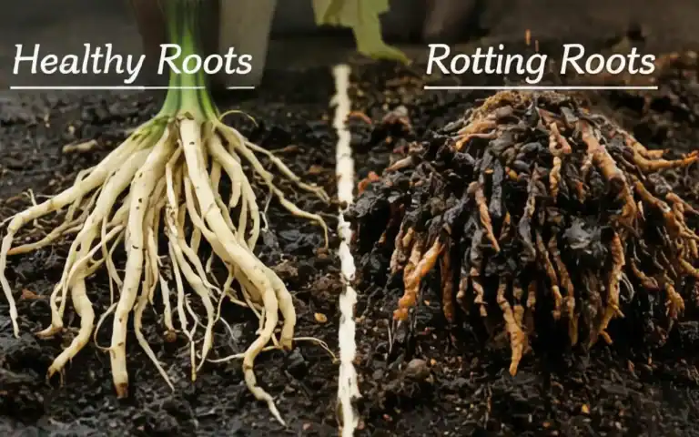 root rot vs healthy root