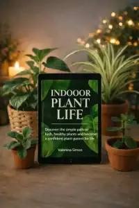 indoor plant life book surrounded by plants